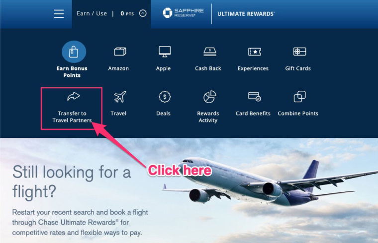 Click "Transfer to Travel Partners"